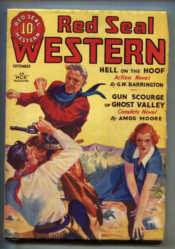 Red Seal Western 9/1936-Lester Dent-GGA-RARE Pulp-High Grade