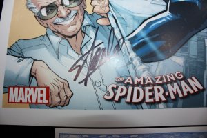 Amazing Spider-Man Print Signed By Stan Lee - COA #6150 Included