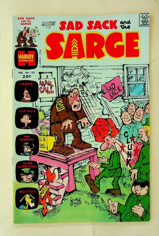Sad Sack and the Sarge #105 Harvey Comics George Baker 1970s Humor