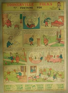 Toonerville Folks by Fontaine Fox from 9/26/1937 Tabloid Size Color Page !