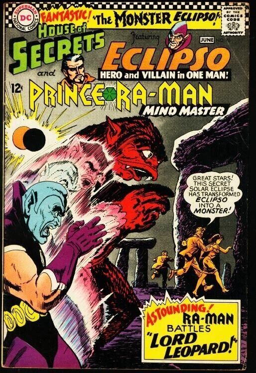 HOUSE OF SECRETS #78-ECLIPSO/PRINCE RA-MAN-1966 VG