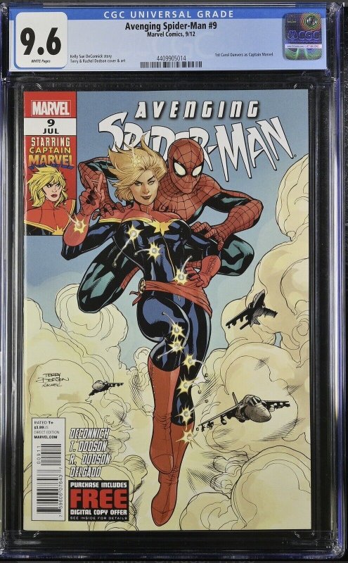 Avenging Spider-Man #9 CGC 9.6 WHITE 1st app Carol Danvers as Captain Marvel MCU