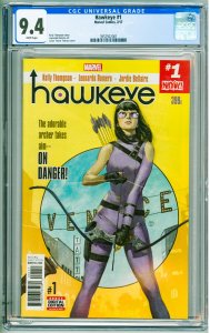 Hawkeye #1 (2017) CGC 9.4! small crack left side