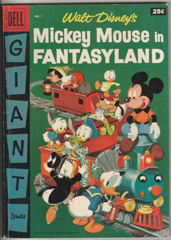 Dell Giant Mickey Mouse In Fanstasyland #1 (Jan-57) FN+ Mid-High-Grade Mickey...