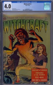 WITCHCRAFT #1 CGC 4.0 GEORGE ROUSSOS PRE-CODE HORROR