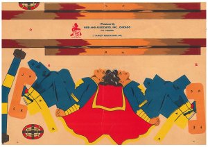 Captain Marvel Jr. in Ski Jump, paper toy 1944, complete, unused