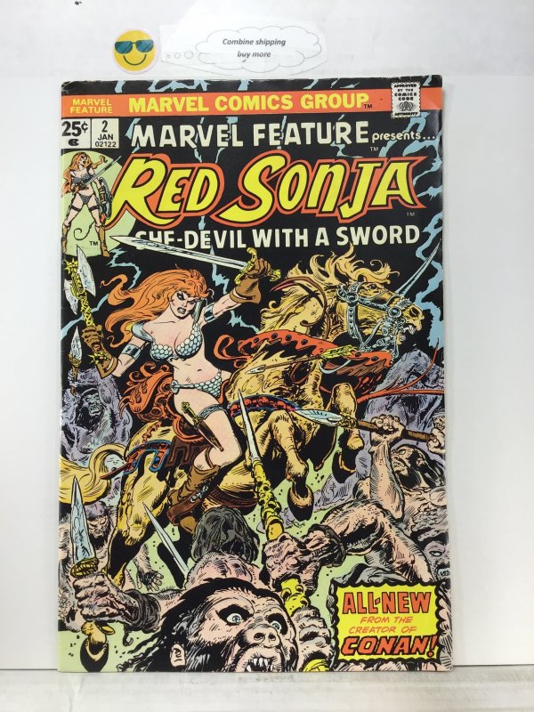 Marvel Feature #2 (1976)key Red Sonja 1st Frank Thorne cover & interior Art