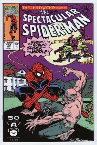 SPECTACULAR SPIDER-MAN #182 - 8.5 - WP -  VS Vermin - Fleer Insert
