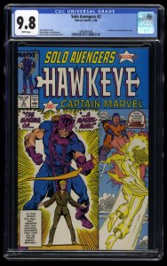 Solo Avengers (1988) #2 CGC NM/M 9.8 White Pages Hawkeye and Captain Marvel!