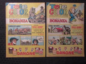 1966 TELE COLOR Spanish Comic Section #186 187 VG+ 4.5 Bonanza / Bugs Bunny 14pg