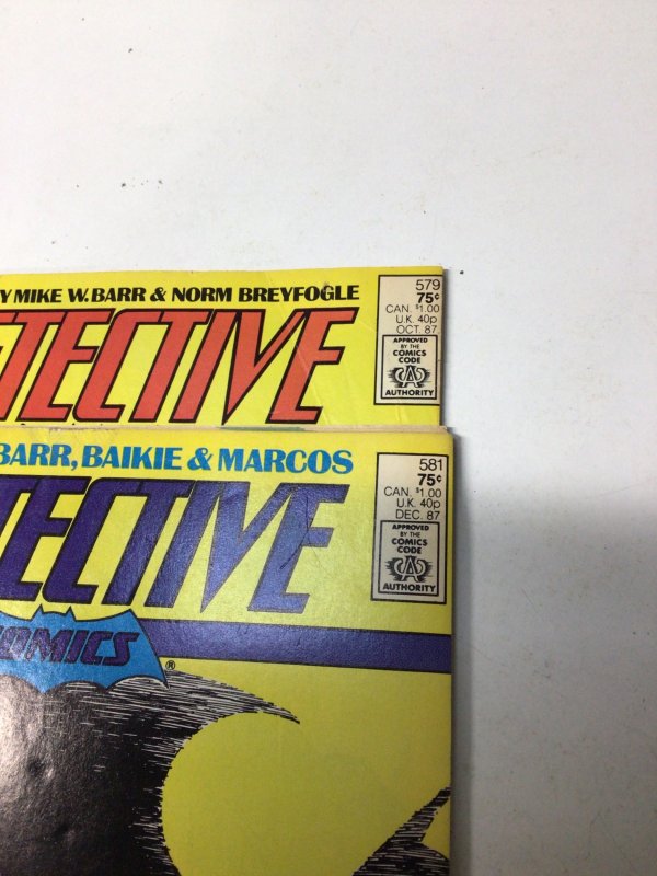 Detective Comics #579 & 581 (1987) Lot of 2 DC comic books Batman