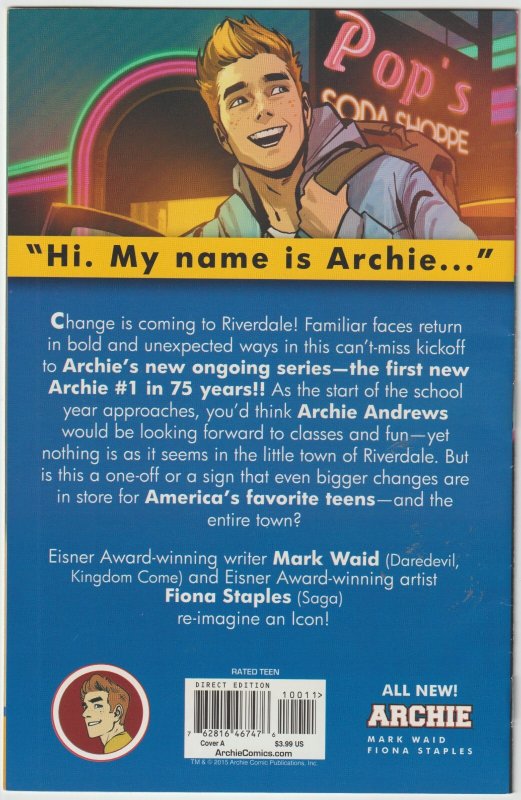 Archie #1 (Sep 2015, Archie), VFN condition (8.0), cover A