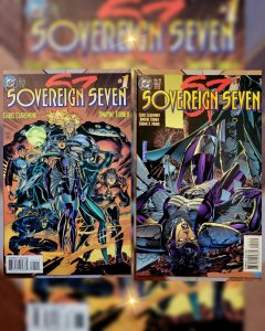 Lot of 2: Chris Claremont's SOVEREIGN SEVEN #1-2 DC 1995 1st Team Appearance VF
