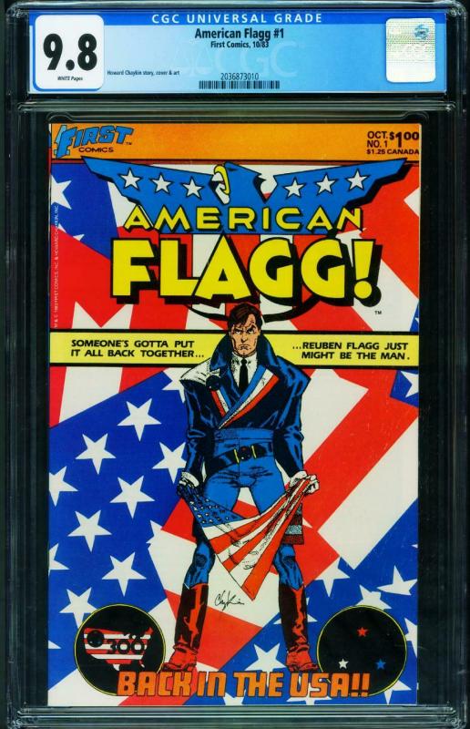 American Flagg #1 CGC 9.8 1983-Howard Chaykin-1st issue 2036873010