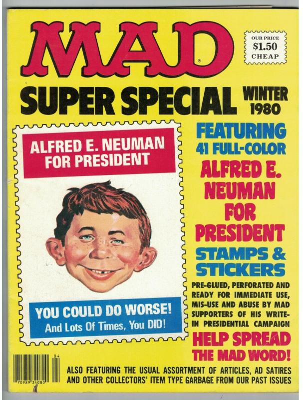 MAD SPECIAL (1980) 33 VG ALFRED PRESIDENT STICKERS