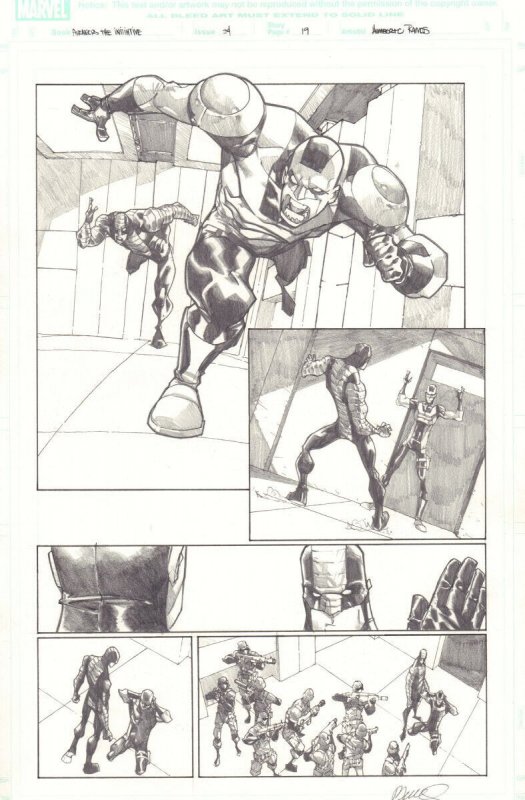 Avengers: The Initiative #24 p.19 - 2008 Signed art by Humberto Ramos