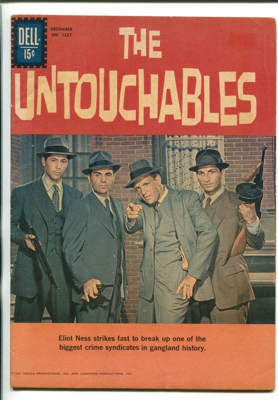 THE UNTOUCHABLES #1237 1961-DELL-ROBERT STACK TV COVER-15¢ COVER PRICE-vg/fn