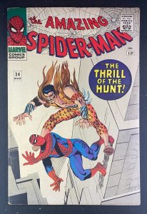 Amazing Spider-Man (1963) #34 FN+ (6.5) Kraven the Hunter App Steve Ditko