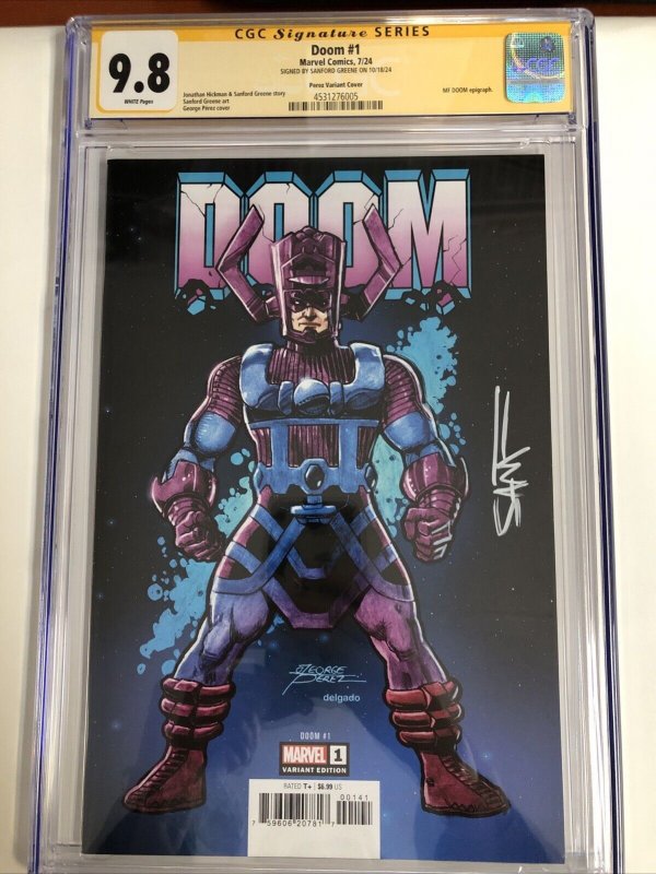 Doom (2024) # 1 (CGC 9.8 SS) Signed Sanford Greene * Marvel Comics * Perez