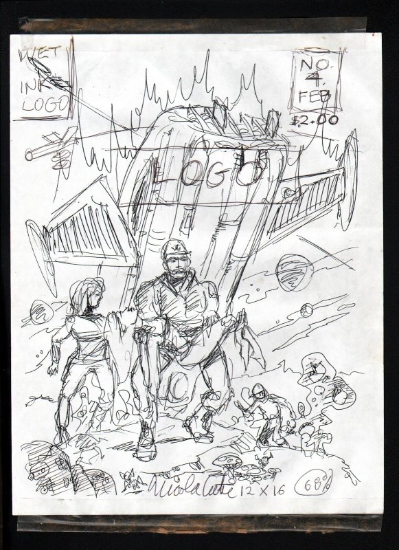 Captain Cosmos #4 Preliminary Cover Sketch-NICK CUTI- ORIGINAL ART