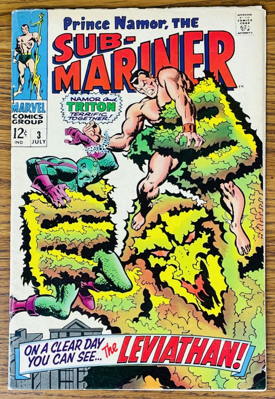 1968 SUB-MARINER #3 Marvel Comics Triton Plantman PRINCE NAMOR Comic Book 