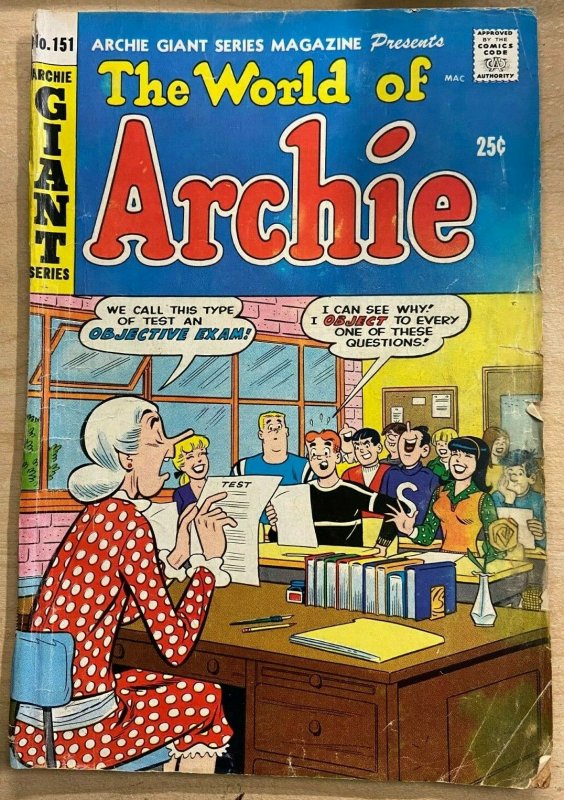 ARCHIE GIANT SERIES #151 (Archie, 2/1968) GOOD (G) Dan DeCarlo, Lil Jinx