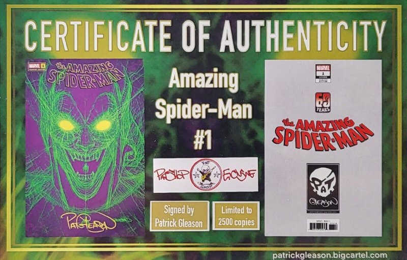 ???️ Amazing Spider-Man #1 Signed Gleason Goblin Webhead NM COA ?️ Crain jtc