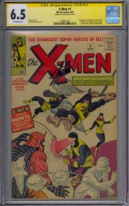 X-MEN #1 CGC 6.5 SS SIGNED STAN LEE ORIGIN 1ST X-MEN MAGNETO JACK KIRBY