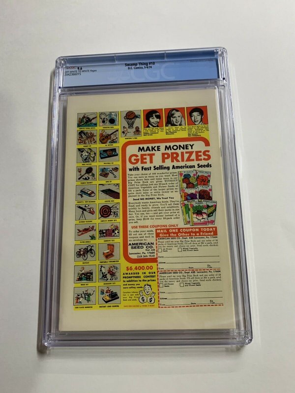 Swamp Thing 10 Cgc 9.6 Ow/w Pages Dc Bronze Age 2042366015