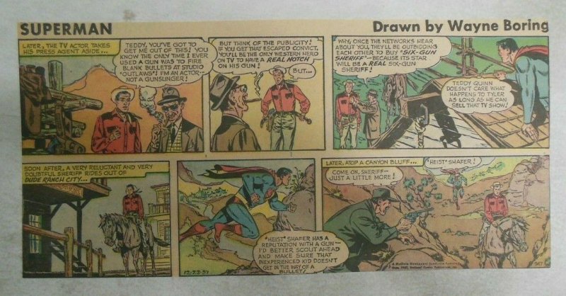 Superman Sunday Page #947 by Wayne Boring from 12/22/1957 Size ~7.5 x 15 inches