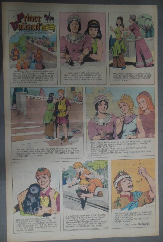 Prince Valiant Sunday #1437 by Hal Foster from 8/23/1964 Rare Full Page  Size ! | Comic Books - Modern Age, Prince Valiant