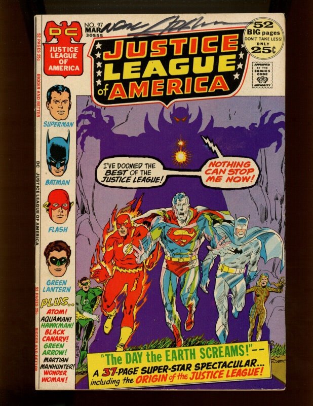 (1972) Justice League of America #97 - SIGNED BY NEAL ADAMS! (6.5/7.0)