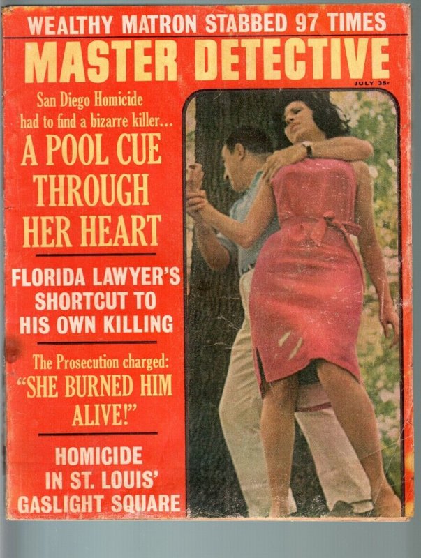 MASTER DETECTIVE JUL 1965-FR/G-MURDER WITH POOL CUE THROUGH HEART!-TRUE  FR/G