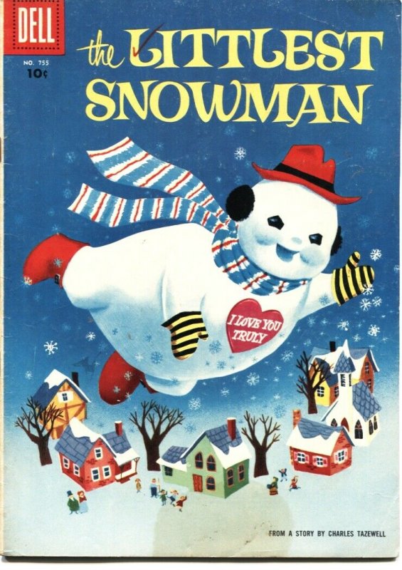 THE LITTLEST SNOWMAN-DELL FOUR COLOR #755-CHARLES TAZEWELL STORY-1956