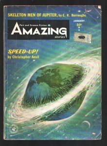 Amazing Stories 1/1964-Alex Schomburg cover art-Skeleton Men Of Jupiter by ER...