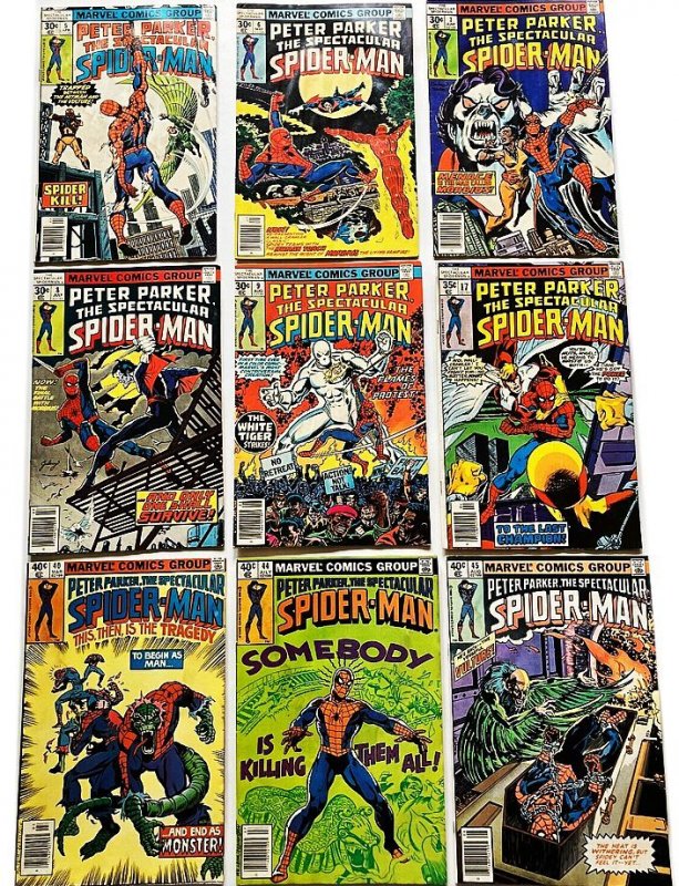 Peter SpiderMan Comic Lot #5, 6, 7, 8, 9 KEY, 17, 40, 44, 45/1st App White Tiger