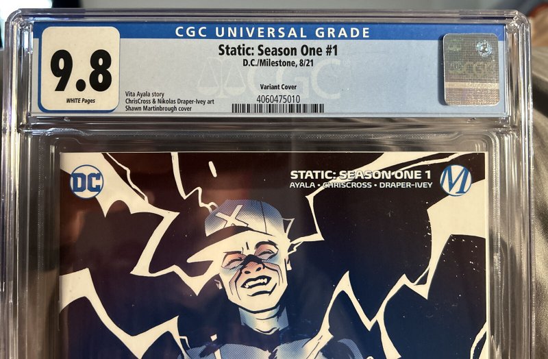 Static: Season One #1 (2021) DC Milestone CBCS 9.8 White Martinbrough Variant