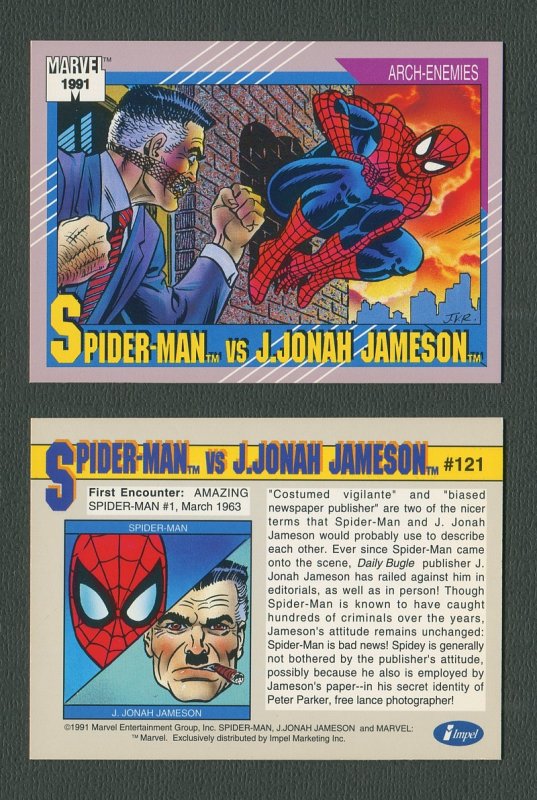 1991 Marvel Comics II  Card  #121 ( Spiderman vs JJ Jameson)  MINT