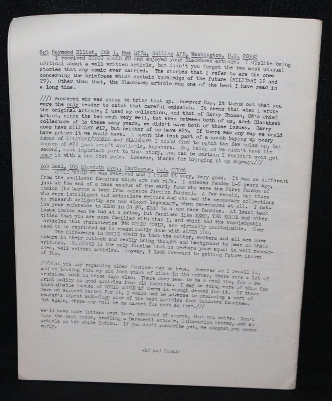 The Comic World #11 - Phantom Lady (Grade F-VF) 1969