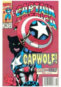 Captain America #405 – 1st Cap-Wolf Transformation – Marvel Key Issue (1992)