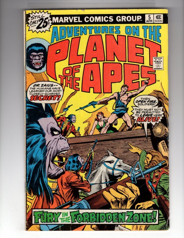 Adventures on the Planet of the Apes #5 (1976) FN+ Marvel Sci-Fi / HCA1
