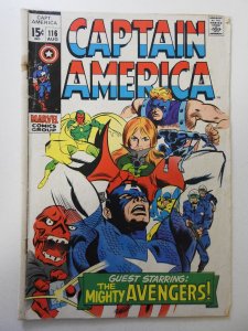 Captain America #116 (1969) VG- Condition moisture stain, top staple rusty