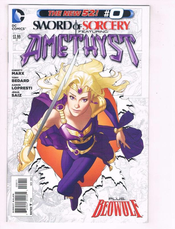 Lot Of 3 Sword Of Sorcery DC Comic Books # 0 1 4 NEW 52 Amethyst Beowulf J72