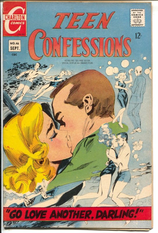 Teen Confessions #46-1967-Charlton-surfboard-love triangle-FN