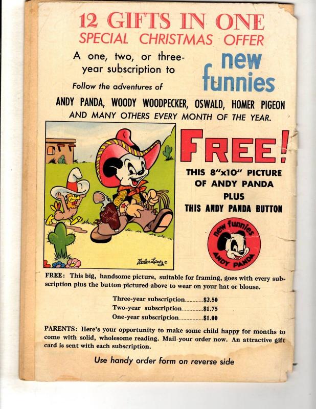 New Funnies #130 GD Dell Golden Age Comic Book Walter Lantz Woody Woodpecker JL8