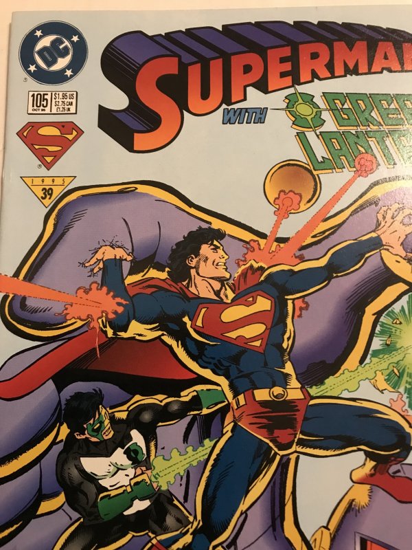 Superman #105 : DC 10/96 VF/NM; Newsstand Variant, Green Lantern x-over