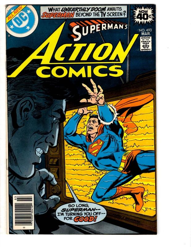 3 Action Comics DC Comic Books # 491 492 493 Superman Hawkman Brainiac JLA WM4