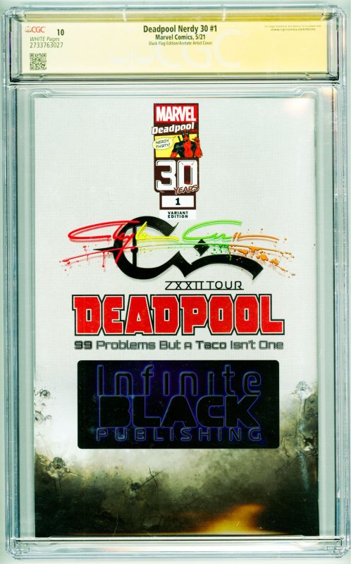 Deadpool Nerdy 30 Acetate Variant (2021) CGC Signature Qualified 10! See desc