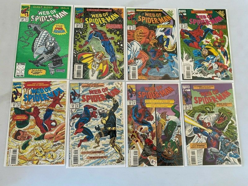 Web of Spider-Man lot 25 different from #100-129 avg 8.0 VF (1993-95 1st Series)