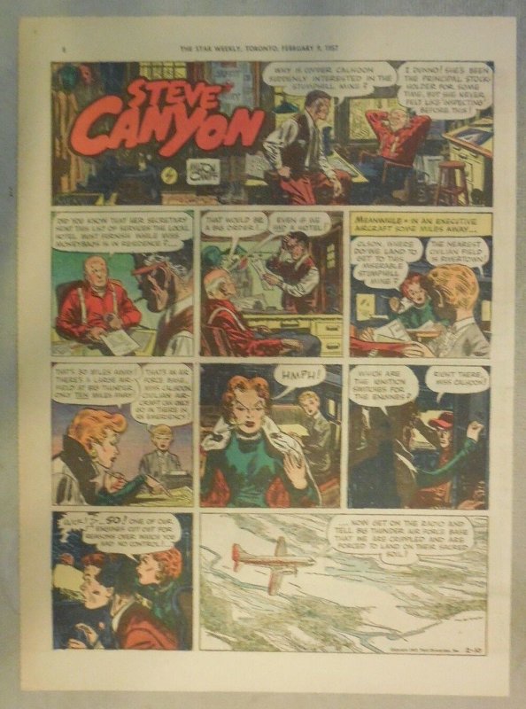 (52) Steve Canyon Sundays by Milton Caniff  from 1957 Complete Year ! Tabloid